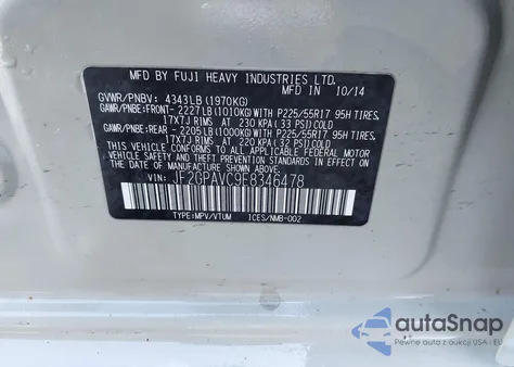 2014 Subaru Xv Crosstrek 2.0I Premium z USA, uszkodzony, nr VIN JF2GPAVC9E8346478